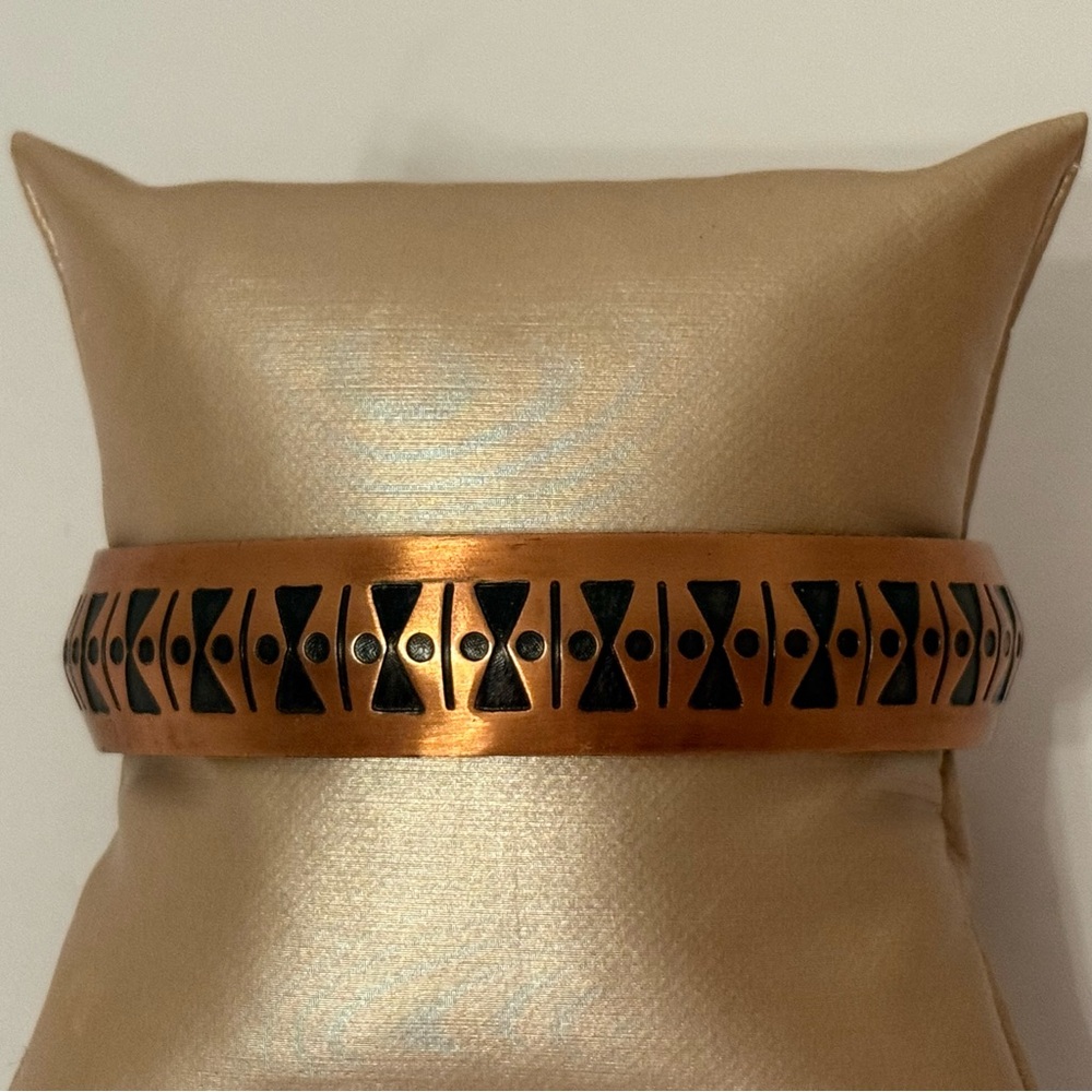 Bracelet Cuff Solid Copper Bow Tie Design - image 1
